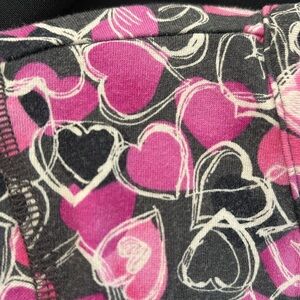 Talbots Pink/gray/black hearts Long Sleeve top. Pre-loved. Sz XS fits like a S
